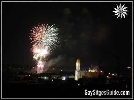 The church becomes the backdrop for the spectacular fireworks display