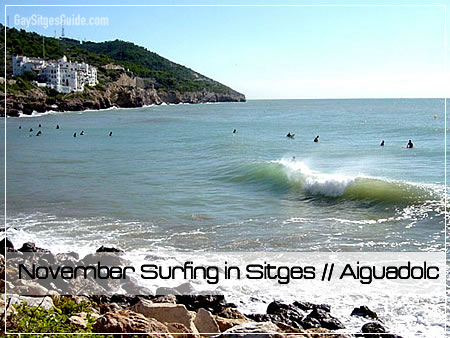 Surfing in Sitges